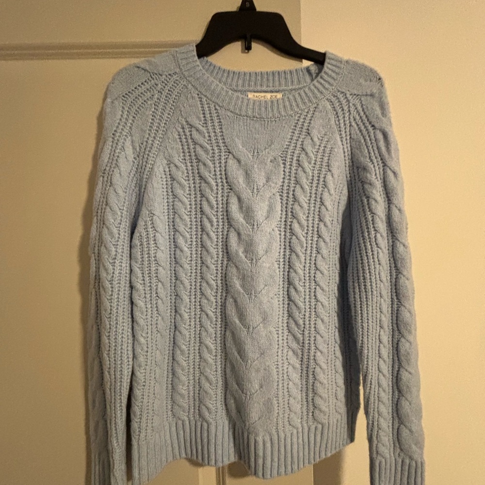 Rachel Zoe Soft Blue Cable Knit Sweater